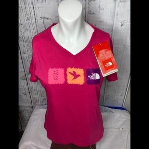 NWT The north face pink t shirt size lr gi…